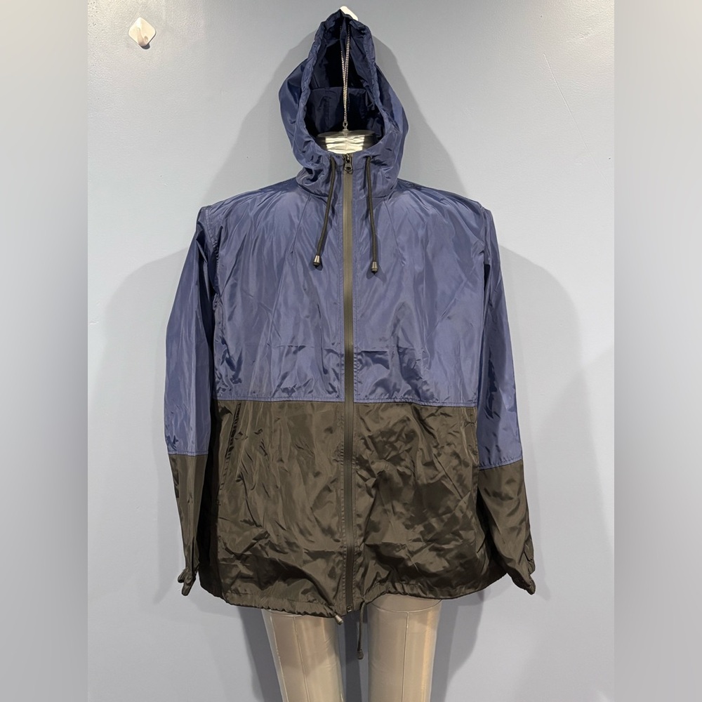 In’Voland Windbreaker Jacket Unisex Size 20 W Blue And Black NWT